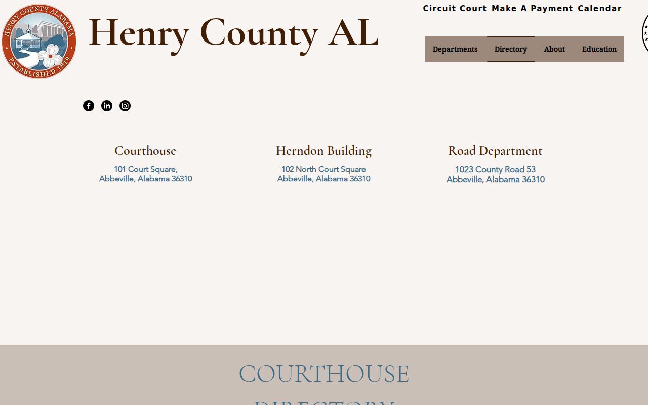 Henry County court docket courthouse office directory