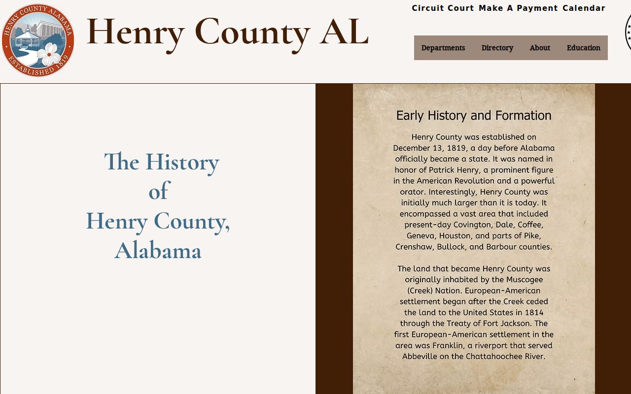 Henry County court docket history at the county courthouse