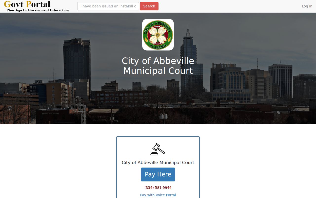 Abbeville court records municipal payment portal