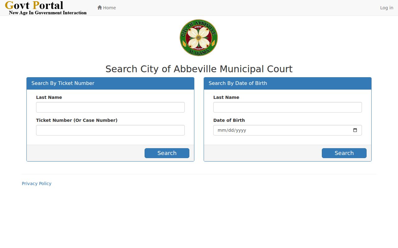 Abbeville court records municipal ticket search modes