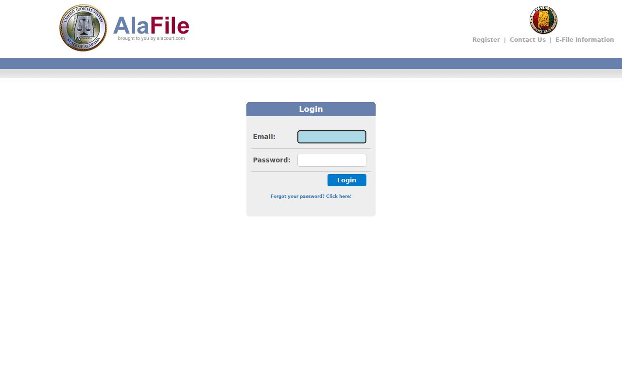 Henry County criminal court docket AlaFile registered filer login
