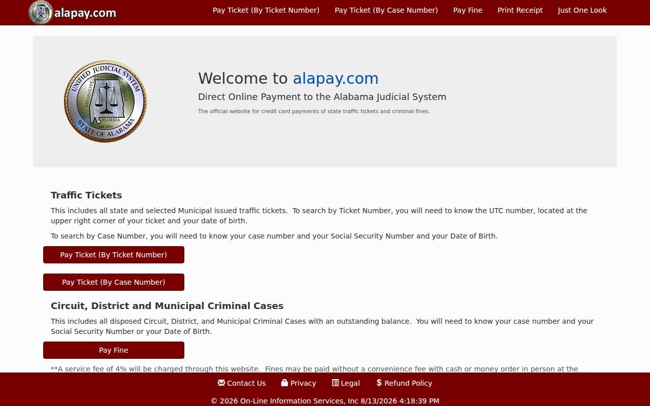 Henry County traffic ticket AlaPay portal